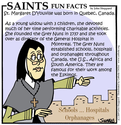 St. Marguerite d'Youville Saints Fun Facts for St. Marguerite d'Youville
