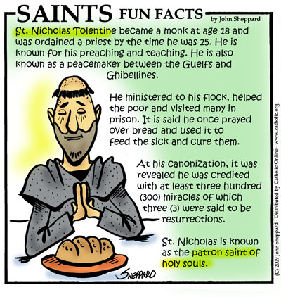 St. Nicholas of Tolentino Saints Fun Facts for St. Nicholas of Tolentino